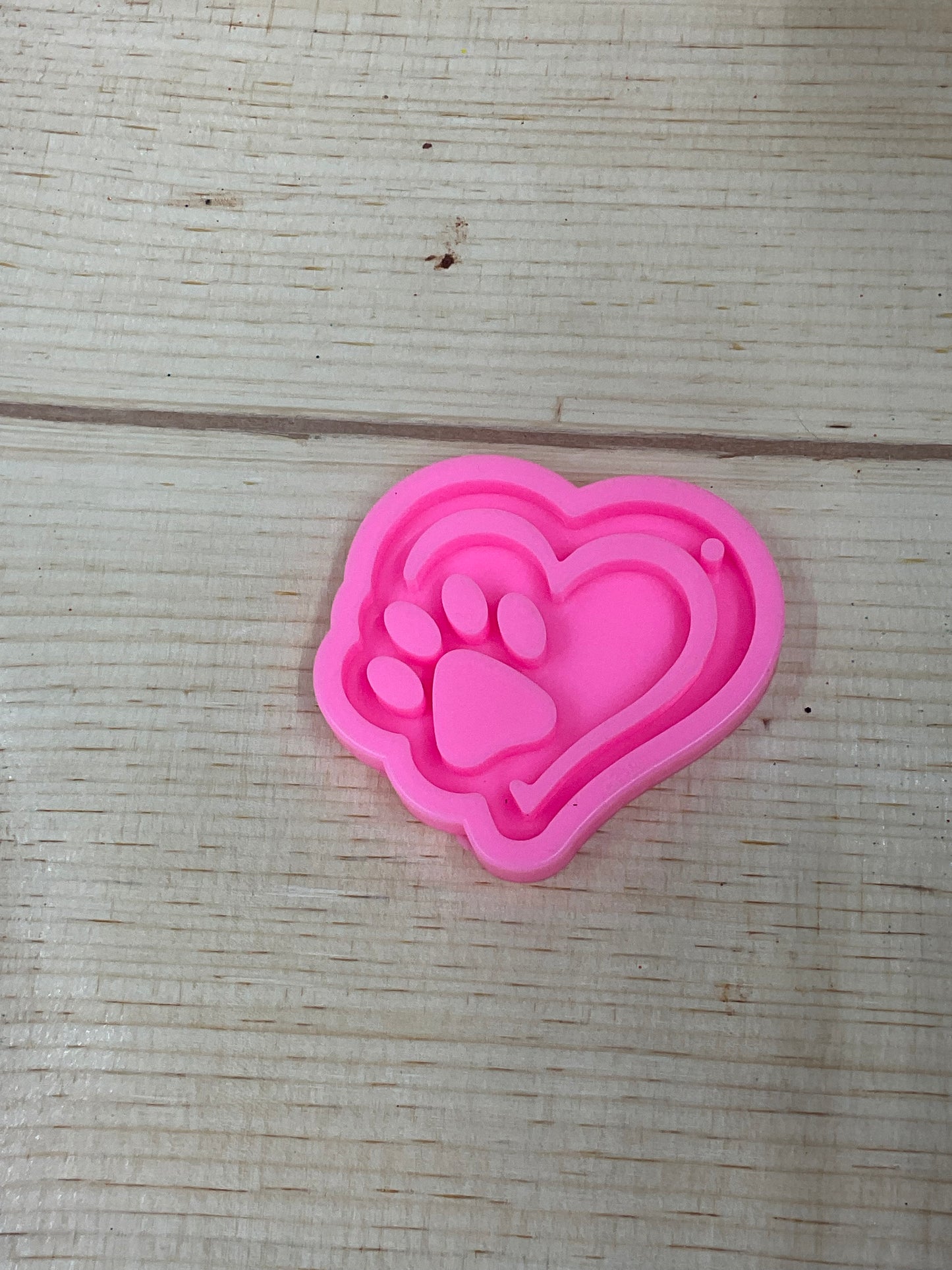 Large Paw Print Heart Keychain Mold